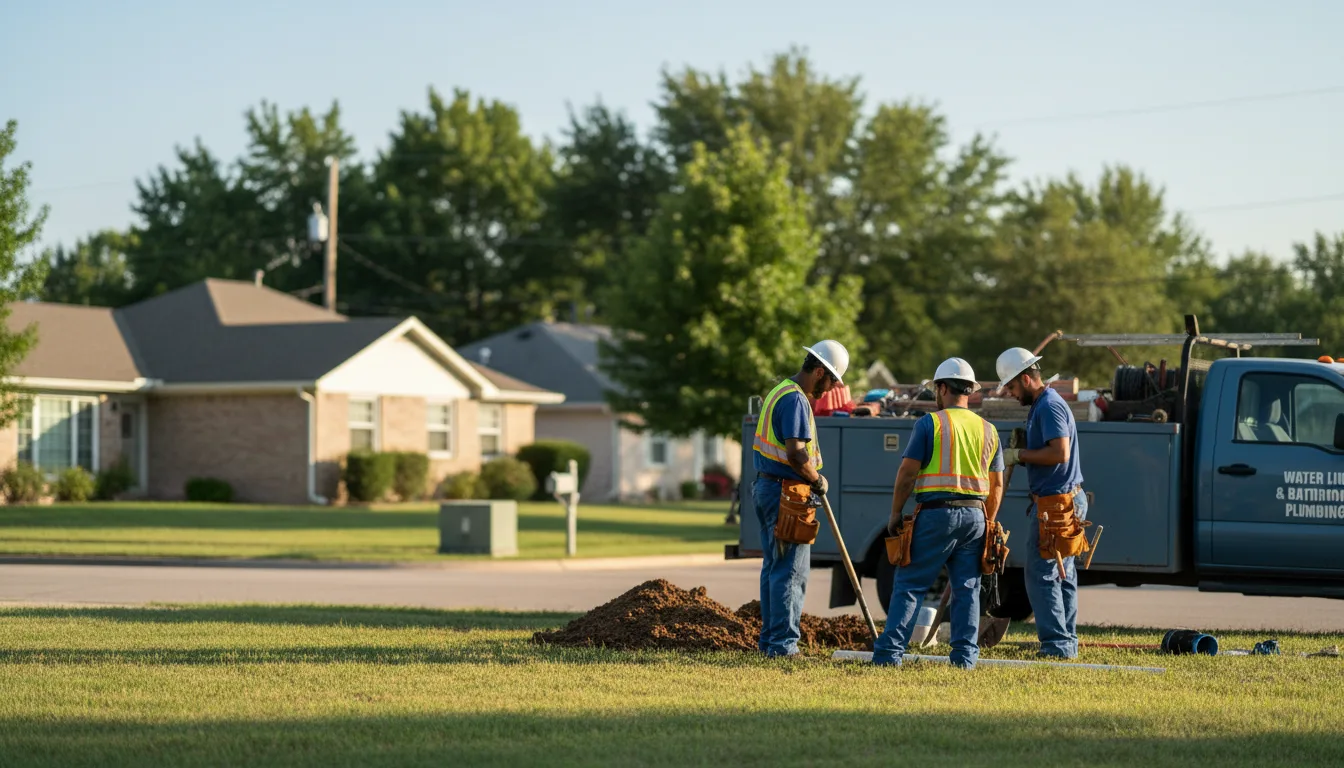 Residential water line and bathroom plumbing service in Middletown, MO
